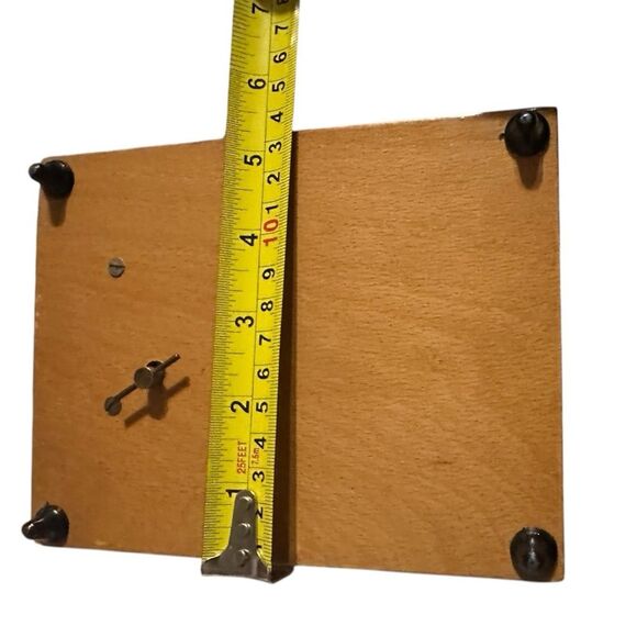 Vintage Italian slightly curved top wooden inlay jewelry music box 7x5 1/4. - Picture 5 of 6